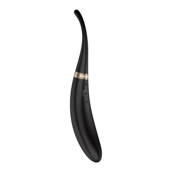 Satisfyer Tip Tease - Black - Black USB Rechargeable Vibrator with Twirling Tip — image 6 of 8