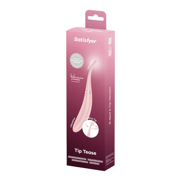 Satisfyer Tip Tease - Rose - Rose USB Rechargeable Vibrator with Twirling Tip — image 8 of 8