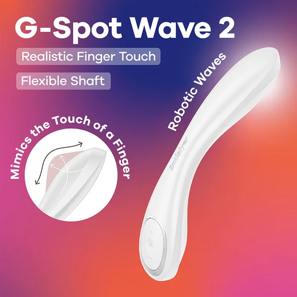Satisfyer G-Spot Wave 2 - White - White 23.6 cm USB Rechargeable Flicking Tip Vibrator — image 6 of 10