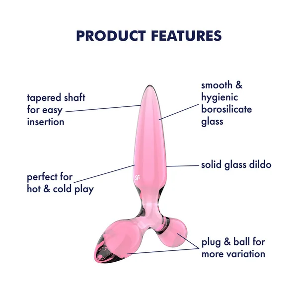 Satisfyer Triple Crystal 2 - Pink - Pink Glass 3-in-1 Butt Plug — image 2 of 7
