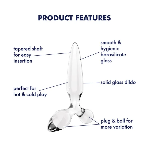 Satisfyer Triple Crystal 2 - Clear - Clear Glass 3-in-1 Butt Plug — image 2 of 7