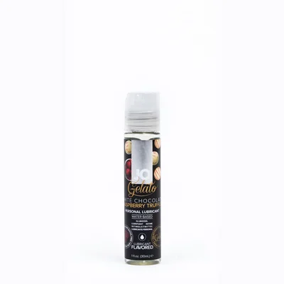 jo gelato white chocolate raspberry lube 30 ml white chocolate raspberry flavoured water based lubricant 30 ml bottle