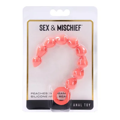 sex mischief peaches n creame silicone anal beads peach 23 cm silicone anal beads