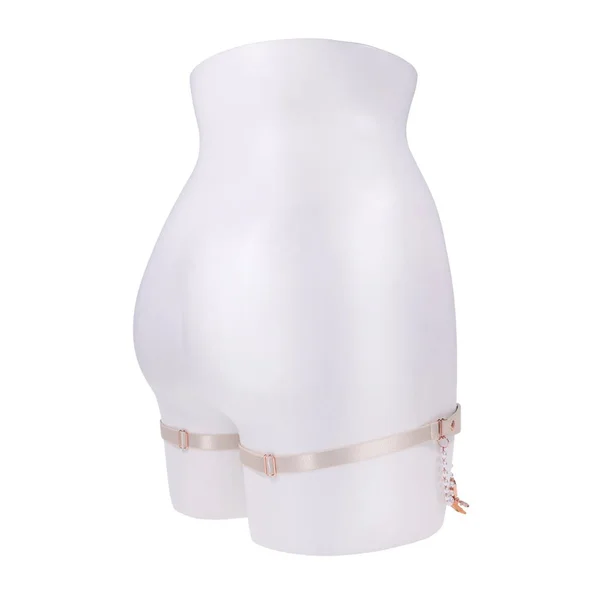 Sex & Mischief Peaches n CreaMe Pearl Garters - Peach / Rose Gold Garters with Pearls - Set of 2