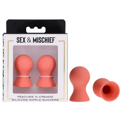 sex mischief peaches n creame silicone nipple suckers peach nipple suckers set of 2