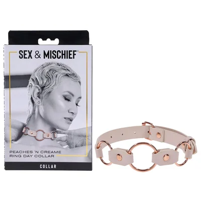sex mischief peaches n creame ring day collar peach bondage collar
