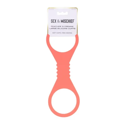 sex mischief peaches n creame large silicone cuffs peach large silicone restraints