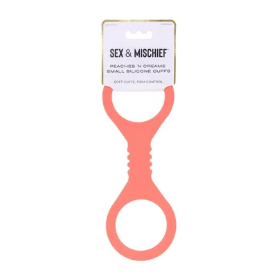 sex mischief peaches n creame small silicone cuffs peach silicone restraints