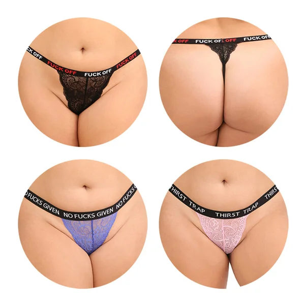 Fantasy Lingerie Vibe F*ck Panty Pack Queen Size 3-Piece G-String Set — image 2 of 3