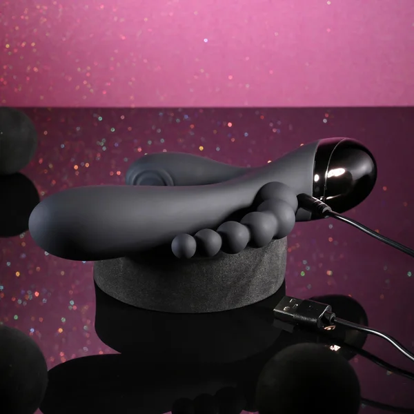Selopa TRIPLE ACES - Black 19.7 cm USB Rechargeable Triple Stimulator Vibrator — image 9 of 9