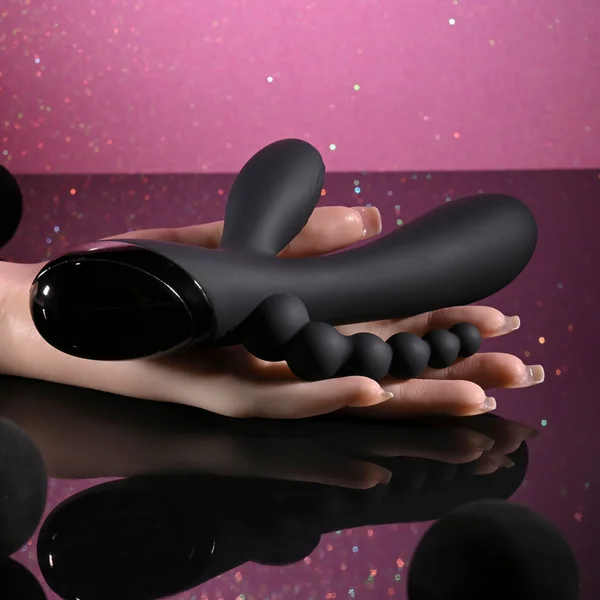 Selopa TRIPLE ACES - Black 19.7 cm USB Rechargeable Triple Stimulator Vibrator — image 4 of 9