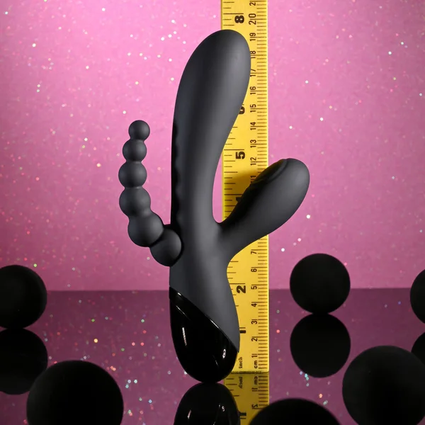 Selopa TRIPLE ACES - Black 19.7 cm USB Rechargeable Triple Stimulator Vibrator — image 8 of 9