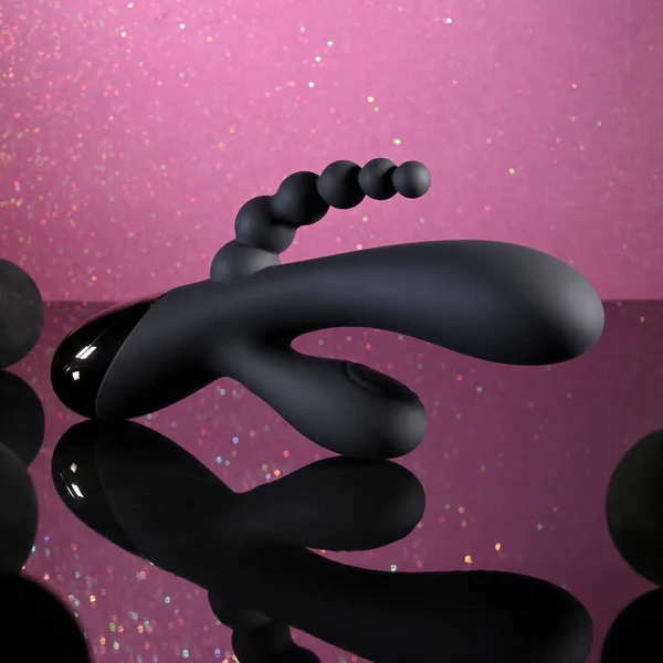 Selopa TRIPLE ACES - Black 19.7 cm USB Rechargeable Triple Stimulator Vibrator — image 6 of 9