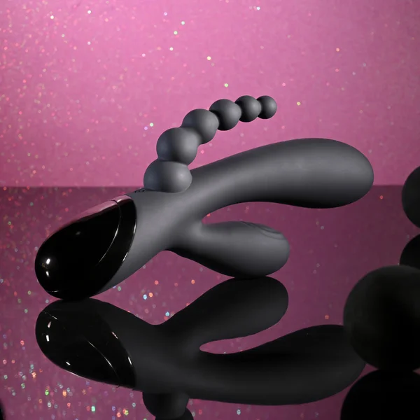 Selopa TRIPLE ACES - Black 19.7 cm USB Rechargeable Triple Stimulator Vibrator — image 7 of 9