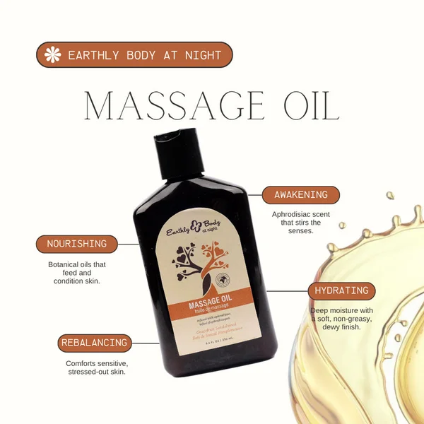 EB Hemp Seed Massage Oil GRAPEFRUIT SANDALWOOD - 250 ml - Grapefruit Sandalwood Scented Massage Oil - 250 ml Bottle — image 4 of 4