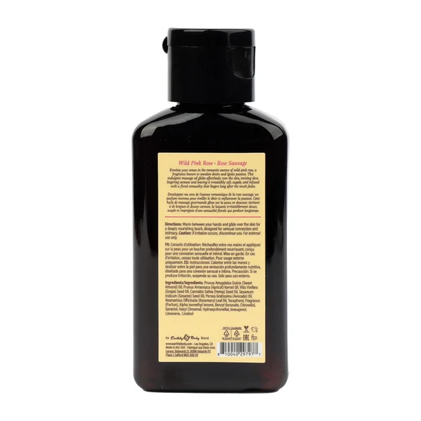 EB Hemp Seed Massage Oil WILD PINK ROSE - 60 ml - Wild Pink Rose Scented Massage Oil - 60 ml Bottle — image 2 of 2