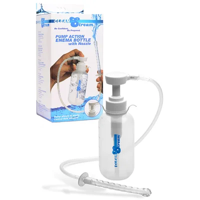 cleanstream 75 pump action enema bottle with nozzle 10oz 300ml
