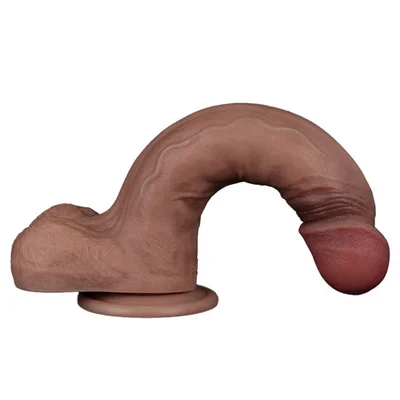 lovetoy nature cock 9 inch dual layered curved silicone cock