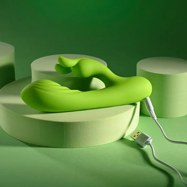 Evolved BRAT BUNNY - Green 16.2 cm USB Rechargeable Rabbit Vibrator — image 9 of 9