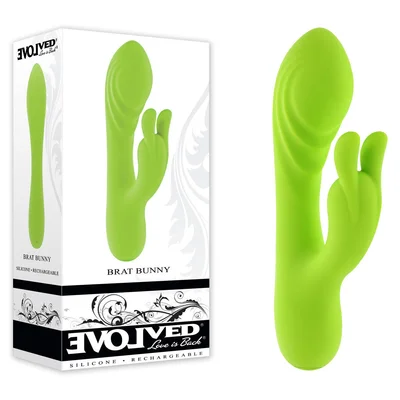 evolved brat bunny green 162 cm usb rechargeable rabbit vibrator