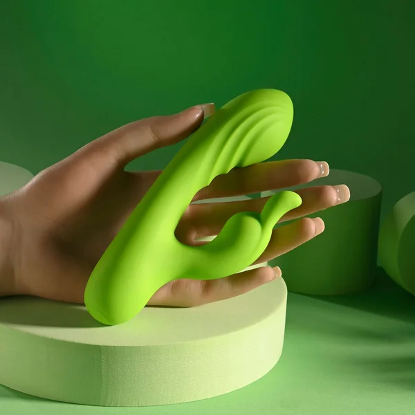 Evolved BRAT BUNNY - Green 16.2 cm USB Rechargeable Rabbit Vibrator — image 3 of 9