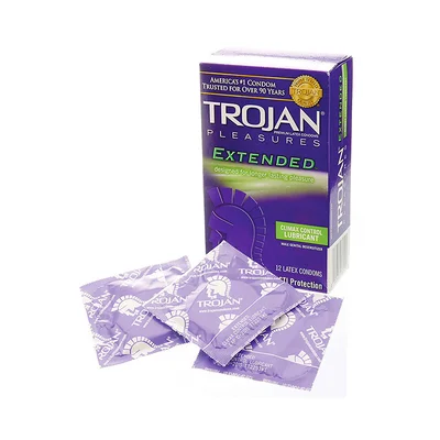 trojan pleasures extended condoms 12 pack