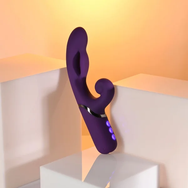 Evolved PLEASURE PUFF - Purple 24.1 cm USB Rechargeable Inflatable Rabbit Vibrator — image 2 of 9