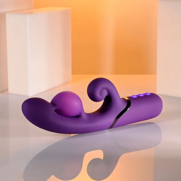 Evolved PLEASURE PUFF - Purple 24.1 cm USB Rechargeable Inflatable Rabbit Vibrator — image 5 of 9
