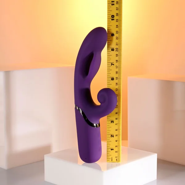 Evolved PLEASURE PUFF - Purple 24.1 cm USB Rechargeable Inflatable Rabbit Vibrator — image 8 of 9
