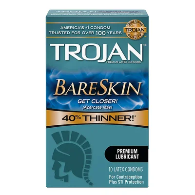 trojan trojan sensitivity bareskin condoms 10 pack