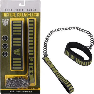 fort troff tactical collar leash blackgreen restraint