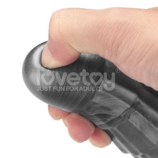 King Sized Vibrating Vibrax Slider - Grey 36.8 cm (14.5'') USB Rechargeable Vibrating Dildo — image 8 of 9
