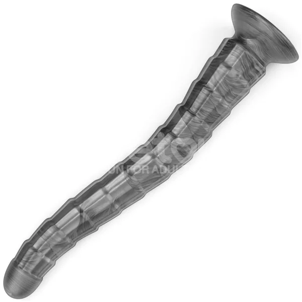 King Sized Vibrating Vibrax Slider - Grey 36.8 cm (14.5'') USB Rechargeable Vibrating Dildo — image 5 of 9