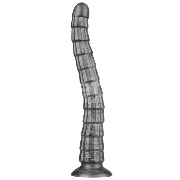 King Sized Vibrating Vibrax Slider - Grey 36.8 cm (14.5'') USB Rechargeable Vibrating Dildo — image 4 of 9
