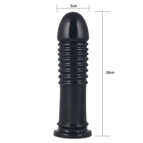 King Sized 8'' Anal Bumper - Black 22.5 cm Mega Butt Plug — image 3 of 5