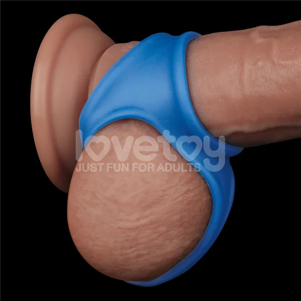 Pinnacle Pro Trio Grip Enhancer - Blue Cock & Balls Ring — image 2 of 9