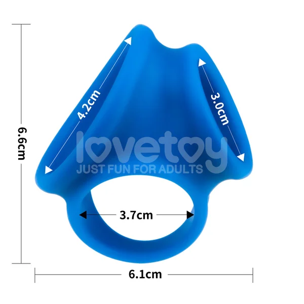 Pinnacle Pro Trio Grip Enhancer - Blue Cock & Balls Ring — image 9 of 9