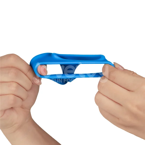 Pinnacle Pro Trio Grip Enhancer - Blue Cock & Balls Ring — image 7 of 9