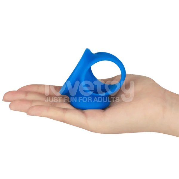 Pinnacle Pro Trio Grip Enhancer - Blue Cock & Balls Ring — image 3 of 9