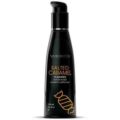 wicked aqua salted caramel flavoured water based lubricant 120ml