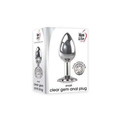 adam eve clear gem anal plug small metallic 71 cm small butt plug with clear gem base