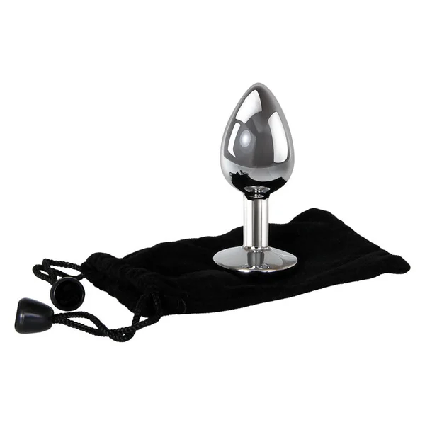 Adam & Eve Clear Gem Anal Plug - Small - Metallic 7.1 cm Small Butt Plug with Clear Gem Base — image 5 of 5