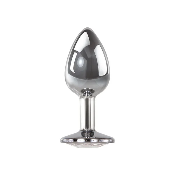 Adam & Eve Clear Gem Anal Plug - Small - Metallic 7.1 cm Small Butt Plug with Clear Gem Base — image 2 of 5