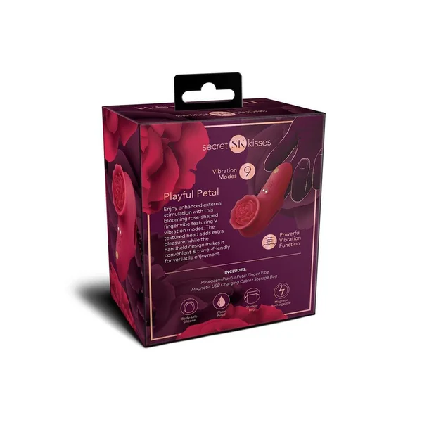 Secret Kisses ROSEGASM PLAYFUL PETAL - Red USB Rechargeable Finger Stimulator — image 5 of 5