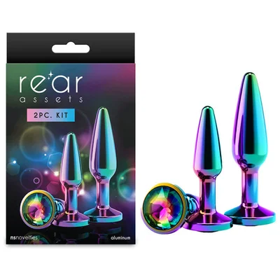 rear assets tapered trainer kit multicolour multicoloured metal butt plugs set of 2 sizes