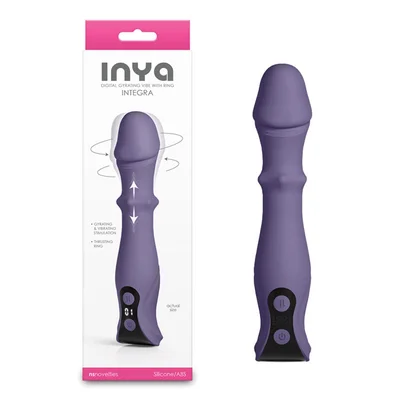inya integra gray grey 182 cm usb rechargeable vibrator with sliding ring shaft