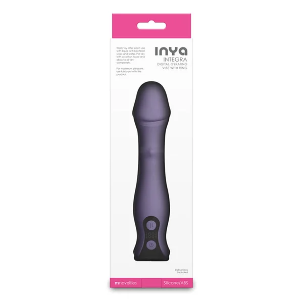 INYA Integra - Gray - Grey 18.2 cm USB Rechargeable Vibrator with Sliding Ring Shaft — image 3 of 4