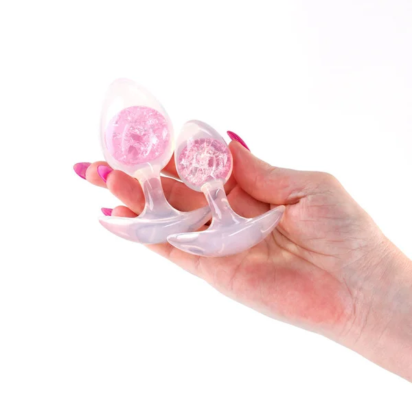 Glams Cosmic 2pc Kit - Pink - Clear/Pink Butt Plugs - Set of 2 Sizes — image 3 of 5