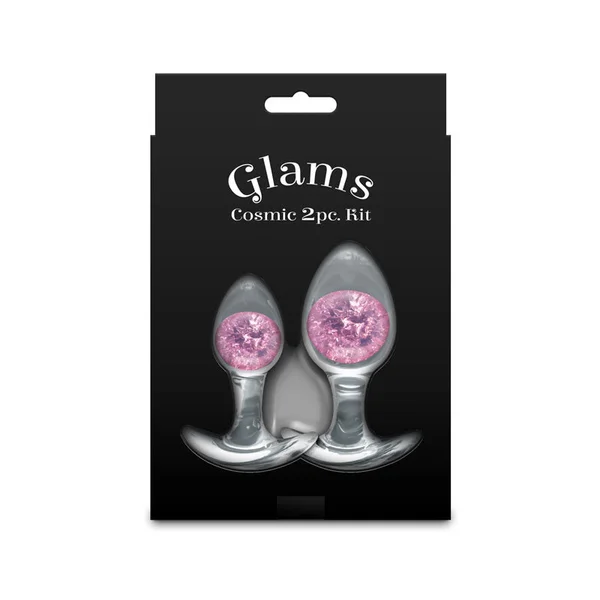 Glams Cosmic 2pc Kit - Pink - Clear/Pink Butt Plugs - Set of 2 Sizes — image 4 of 5