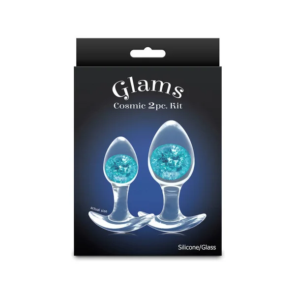 Glams Cosmic 2pc Kit - Blue - Clear/Blue Butt Plugs - Set of 2 Sizes — image 5 of 5